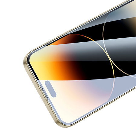 Защитное стекло для iPhone 14 Pro Max, G1, HOCO, Flash attach full screen silk screen, черное
