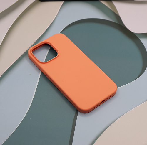 Чехол-накладка для iPhone 14 Pro Max, Silicon Case, без лого, лососевый