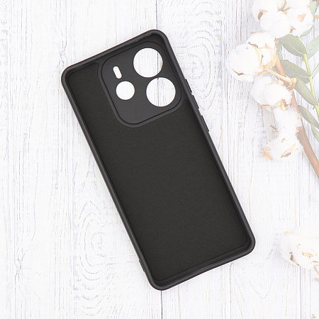 Чехол силиконовый для Xiaomi Redmi Note 14 (4G), с микрофиброй внутри, с защитой камеры, X-CASE, черный
