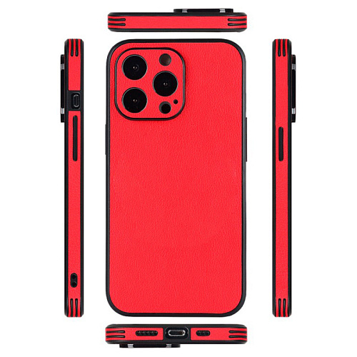 Чехол силиконовый для iPhone 14 Pro (6.1), экокожа, DU DU, красный