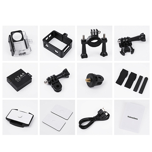 Cпортивная камера DV102 с двумя дисплеями, с защитой от тряски, 4K, НOCO, черный