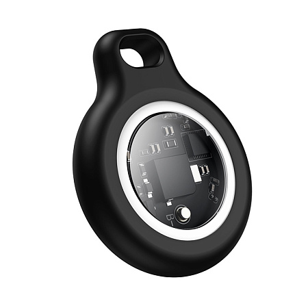 Устройство для поиска вещей E91 (комплект 4 штуки), синхронизация с IOS, Носо, белый с черным чехлом