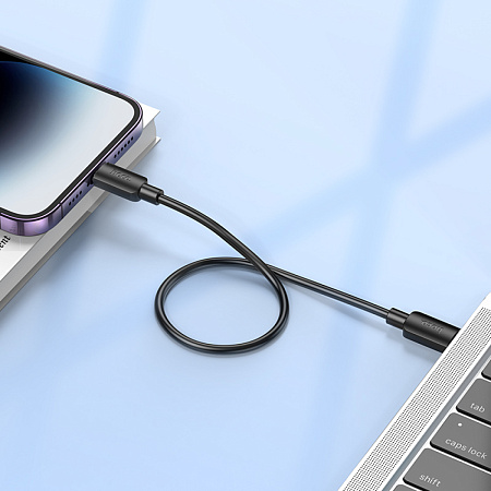 Кабель Lightning to Type-C (PD), HOCO, X96, 0.25M, силиконовый, черный