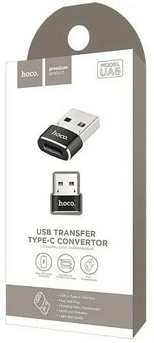 Переходник с USB-A на Type-C, HOCO, UA6