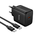 Сетевое зарядное устройство, 1 PD 40W (N83), HOCO, Type-C to Type-C, цвет черный