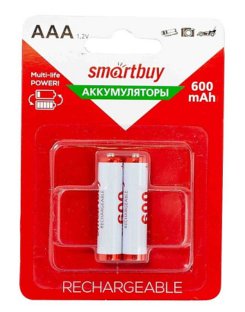 Батарейки аккумуляторные комплект 2 штуки R03 AAA (600mAч) SMARTBUY