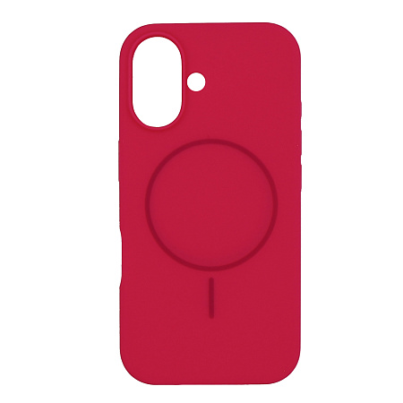 Чехол-накладка для iPhone 16, Silicon Case, магнитный (MagSafe), без лого, X-CASE, ярко-розовый