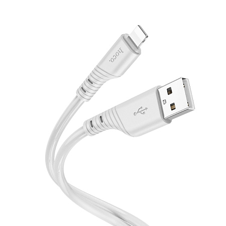 USB дата кабель Lightning, HOCO, X97, 1M, силиконовый, светло-серый
