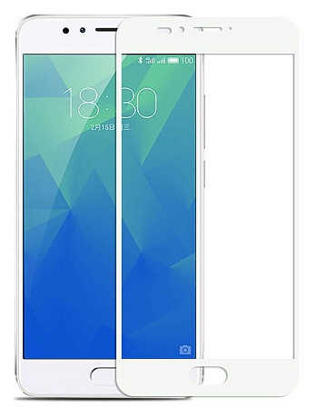 Защитное стекло на Meizu M5, 3D Fiber, белый, X-CASE