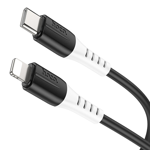Кабель Lightning to Type-C (PD), HOCO, X82, 1м, силиконовый, черный