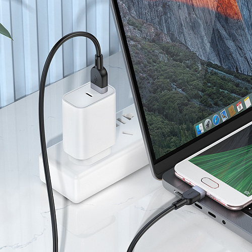 USB Кабель Micro, HOCO, X109, силиконовый, 1м, черный
