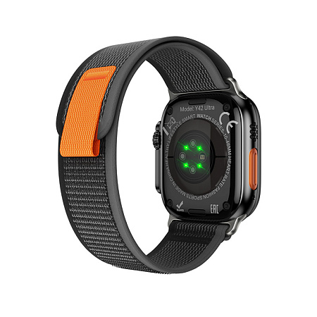 Умные часы Y42 Ultra Smart watch Hoco с поддержкой звонков, 2 ремешка в комплекте, черные