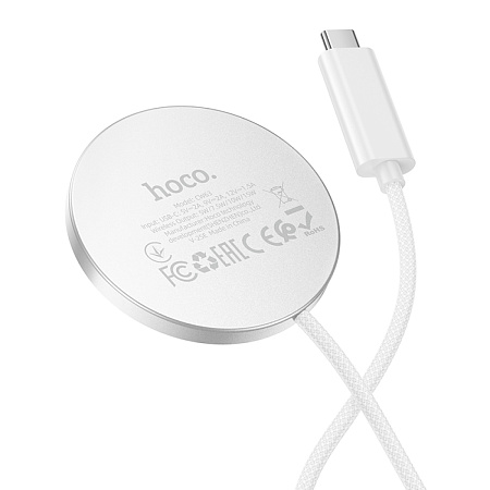 Беспроводное зарядное устройство, CW63, протокол быстрой зарядки Qi2, Type-C, белый