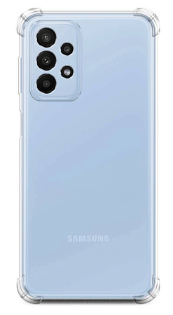 Чехол силиконовый для Samsung Galaxy A23 (4G/5G), усиленные края, X-CASE, прозрачный
