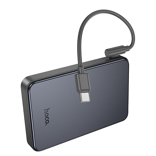 Универсальный Доп. Аккумулятор 10000mAh, J170, HOCO, выход: 1 USB (22.5), 1 PD (20W), с кабелем Type-C to Type-C, черный