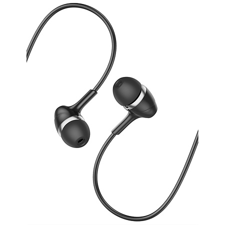 Проводные наушники M76 Maya universal earphones, HOCO, вакуумные с микрофоном, черные