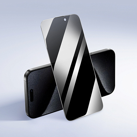 Защитное стекло для iPhone 15 Pro Max, A777 Plus, HOCO, антишпионское, черное