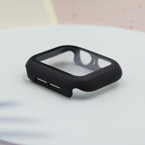 Защитное стекло с чехлом для Apple Watch 40mm, ударопрочный, цвет черный