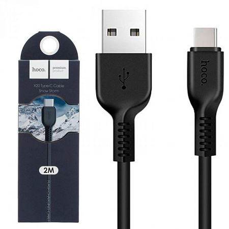 USB Кабель Type-C, HOCO, X20, 2M, черный