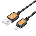 USB дата кабель Lightning, HOCO, X108, 1м, силиконовый, черный