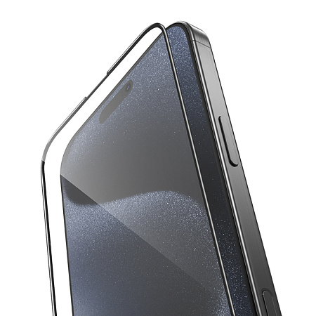 Защитное стекло для iPhone 16 Pro, G16, HOCO, Guardian shield series full-screen 5D large arc tempered glass, черное