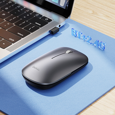 Беспроводная мышка со встроенным аккумулятором, GM43, HOCO, серый