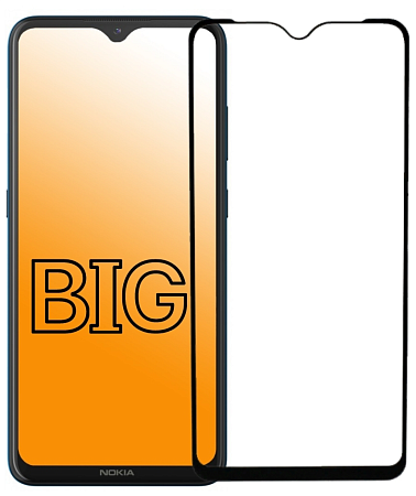 Защитное стекло на Nokia 5.3, 9D, черный, X-CASE