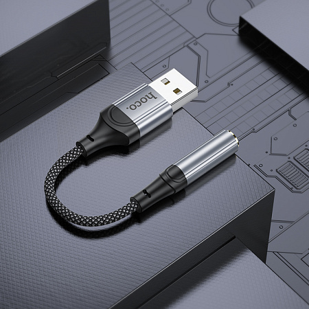 Переходник с USB на Jack 3.5мм, LS36, HOCO, черный