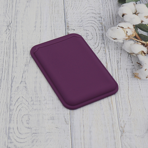 Чехол для карт (MagSafe), без лого, силиконовый, X-CASE, фиолетовый