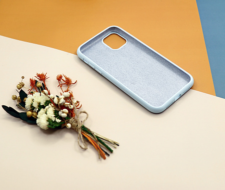 Чехол - накладка для iPhone 11, Silicon Case, без лого, небесно-голубой