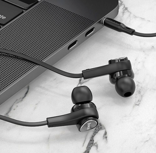 Проводные наушники M66 Passion in-line control eaphones, HOCO черные