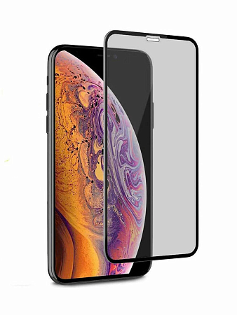 Защитное стекло на iPhone XS MAX/11 Pro Max (6.5), 3D матовый черный, тех.паке, X-CASE
