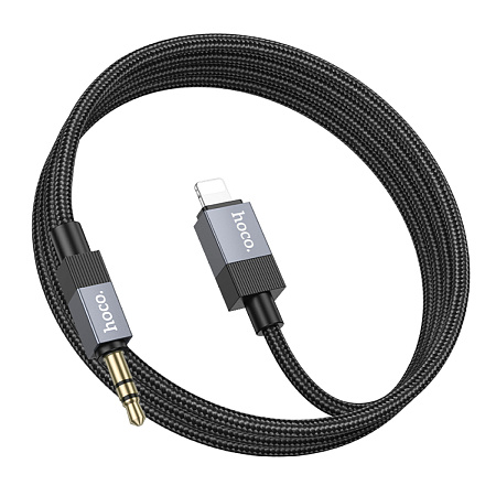 AUX Audio кабель 3,5 мм на Lightning, UPA32A, HOCO, длина 1 метр, цвет черный