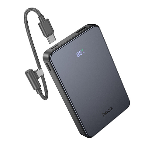 Универсальный Доп. Аккумулятор 10000mAh, J170, HOCO, выход: 1 USB (22.5), 1 PD (20W), с кабелем Type-C to Type-C, черный
