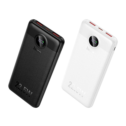 Универсальный Доп. Аккумулятор 10000mAh, J172, HOCO, выход: 1 USB (22.5), 1 PD (20W), белый