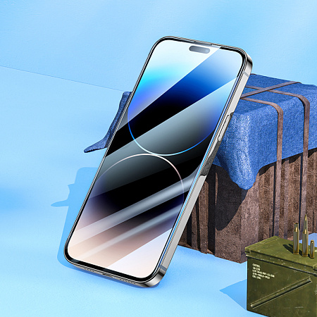 Защитное стекло для iPhone 14 Pro Max, G1, HOCO, Flash attach full screen silk screen, черное
