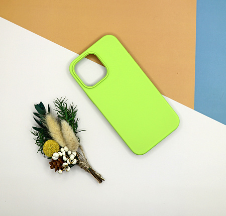 Чехол-накладка для iPhone 14 Pro Max, Silicon Case, без лого, зеленый
