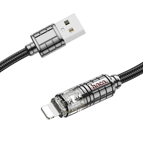 USB дата кабель Lightning, HOCO, U122, 1.2м, черный