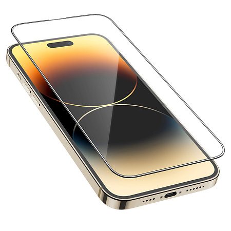 Защитное стекло для iPhone 14 Pro Max, G16, HOCO, Guardian shield serie, черное
