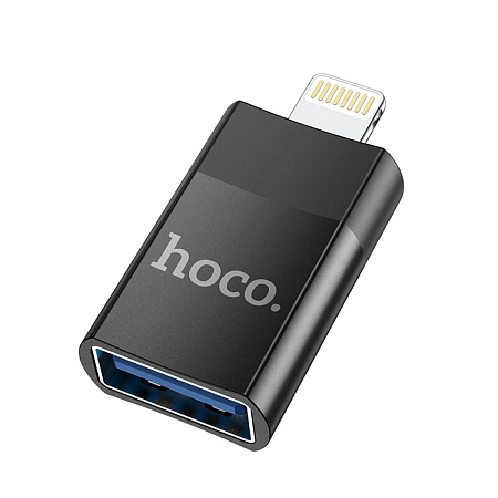 Переходник OTG Lightning, UA17, HOCO, черный
