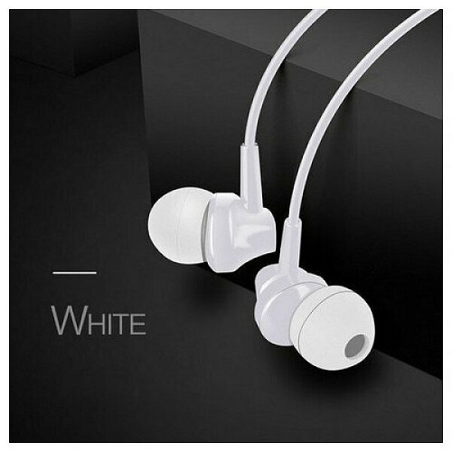 Проводные наушники M14 Universal Earphone, вакуумные с микрофоном, HOCO, белые