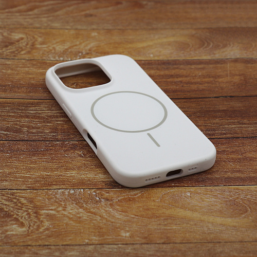 Чехол-накладка для iPhone 16 Pro, Silicon Case, магнитный (MagSafe), без лого, X-CASE, белый