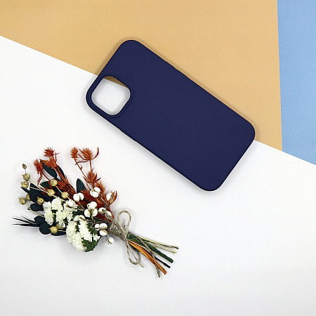 Чехол - накладка для iPhone 11, Silicon Case, без лого, темно-синий