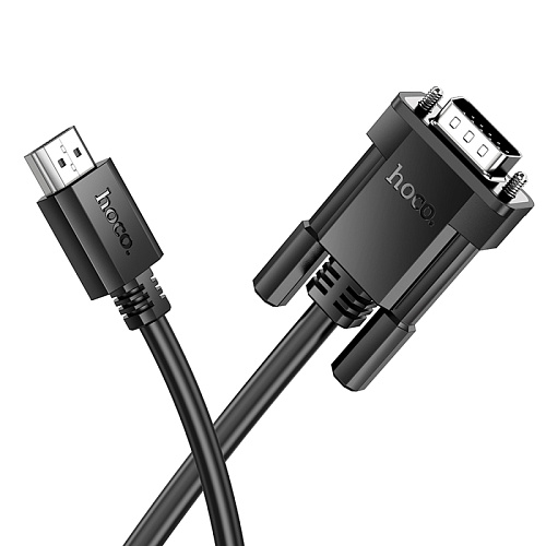 HDMI-VGA кабель, HOCO, US12, HD, 2м, черный