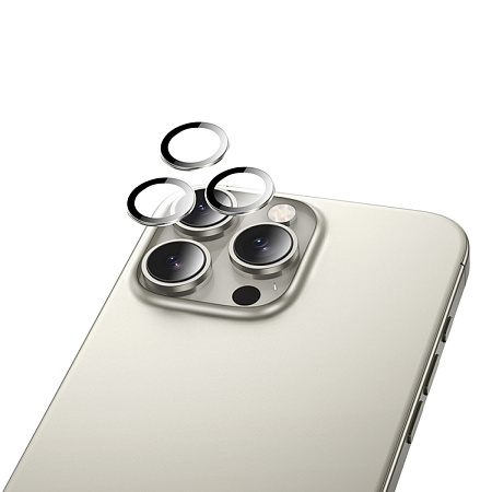 Защитное стекло для iPhone 16 Pro/16 Pro Max, V15, HOCO, на заднюю камеру, титановое золото