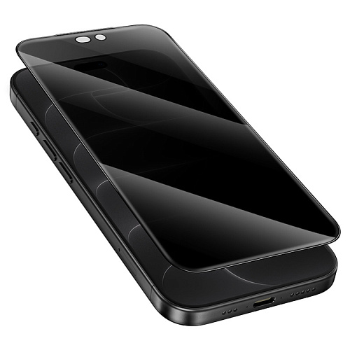 Защитное стекло для iPhone 18 Pro, G15, HOCO, Guardian shield series full-screen anti-spy tempered glass, черное