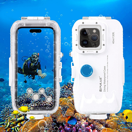 Чехол для дайвинга для IPhone 15 Pro Max/15Pl/14M/14Pl/13PM/12PM/11PM, 40 м погружение, вакуумный,PULUZ