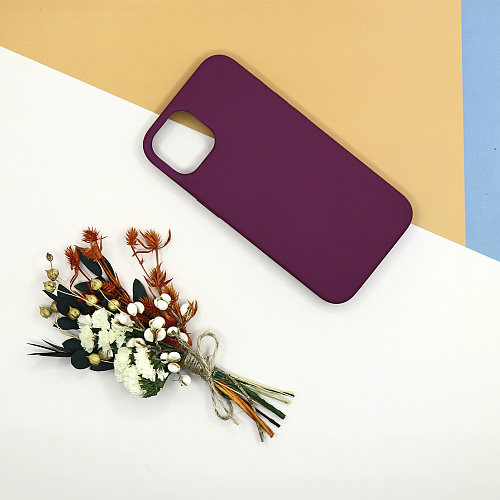 Чехол - накладка для iPhone 11, Silicon Case, без лого, винный