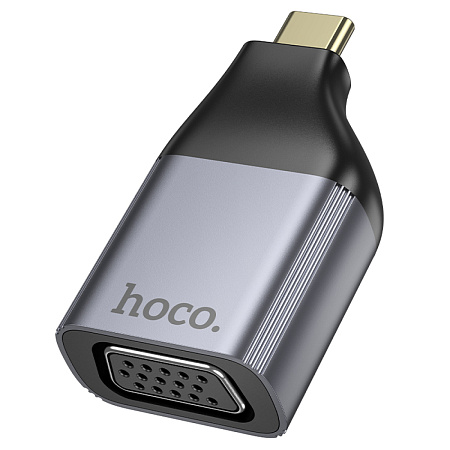 VGA переходник на Type-C, UA34, HOCO, металлический серый
