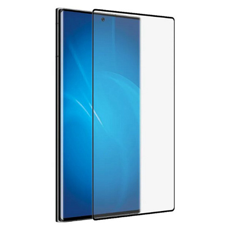 Защитное стекло на Samsung Galaxy S22 Ultra, полный клей, черное, X-CASE